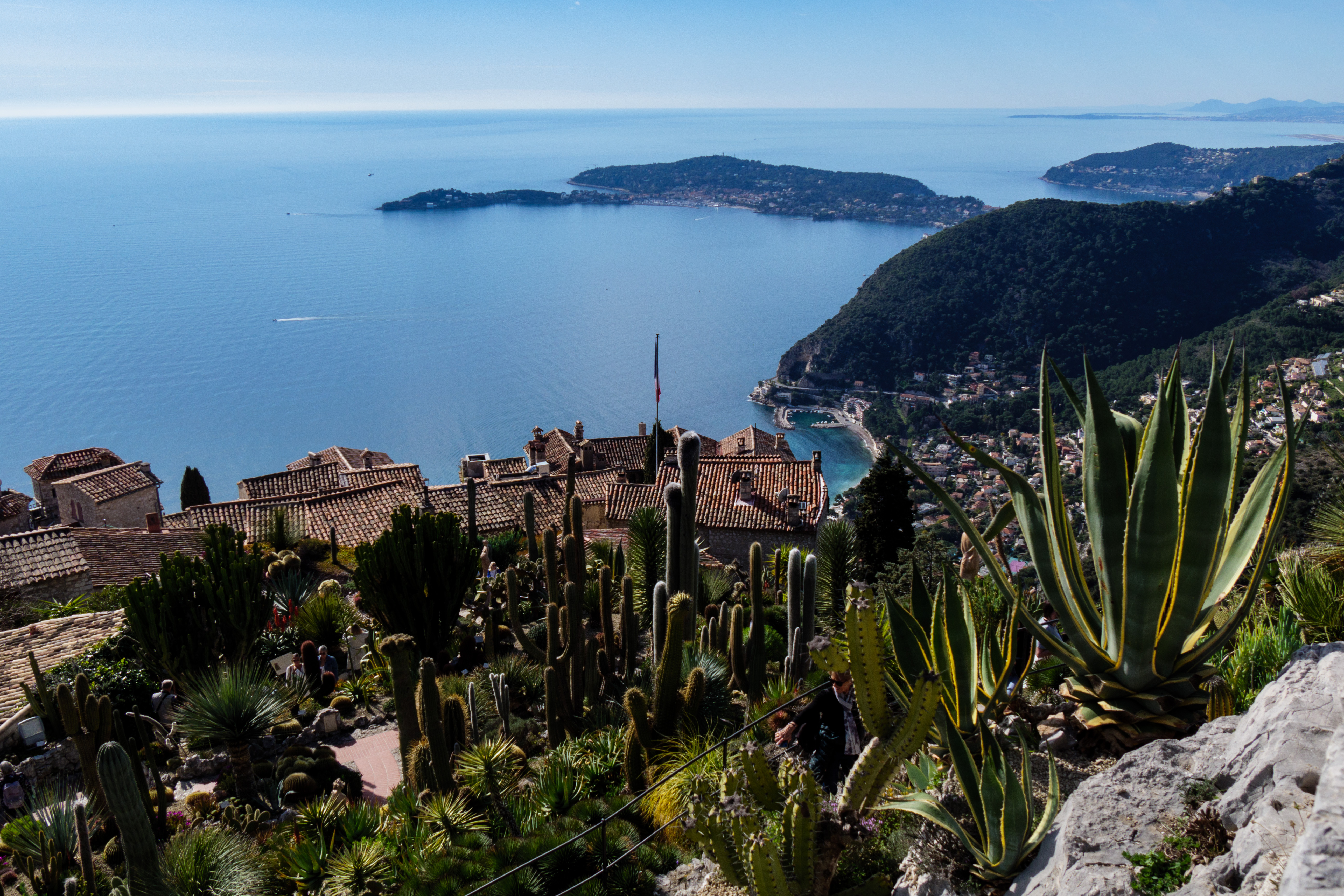 Blick vom Kakteengarten Eze auf Côte d'Azur